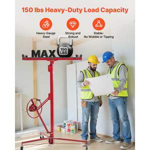 Lève-plaque de plâtre robuste de 16 pieds, capacité de 150 livres, bras télescopique réglable, roues verrouillables, lève-plaque de construction, cric à panneaux - Product Image 2