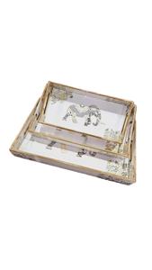 Plateau de service en émail pour table, plateau en émail pour thé et café, plateau de style plat en émail, grand plateau en émail, petit plateau en émail - Product Image 6