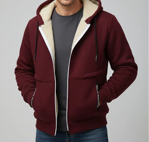 Men Premium <b>Fleece</b> <b>Lined</b> Zipper Hoodie Stylish Winter <b>Jacket</b> & Comfort Available in Multiple Colors - Product Image 1