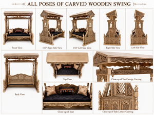 Columpio Decorativo para el Hogar Royal Indian Home Decor, Jhula Maharaja, de Madera de Teca para Interiores, Jhoola Resistente Hecha a Mano, para Montar en el Suelo, para Sala de Estar, Nueva Llegada - Product Image 6