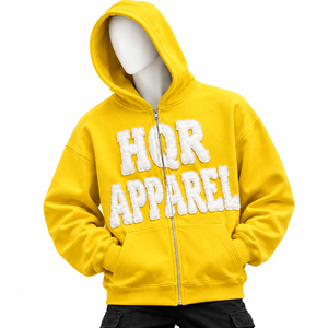 HQR Apparel Men's <b>Black</b> Hooded Pullover Fleece 100% Cotton Breathable <b>Sweatshirt</b> for Casual Hoodie Regular Fit Winter - Product Image 3