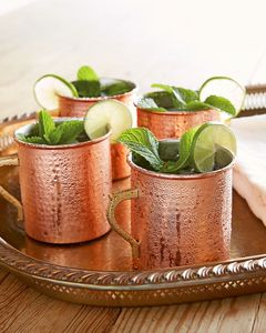Copper serving mug set artisan hammered drink <b>cups</b> <b>reusable</b> premium cocktail beverage mugs durable finish - Product Image 6