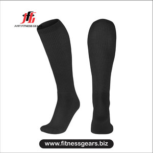 Knee High <b>Socks</b> Solid Black Knitted Regular Style Sports <b>Socks</b> - Product Image 5