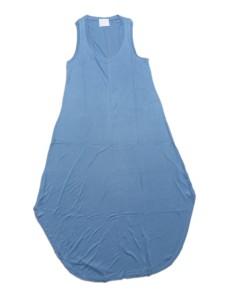 Robe longue décontractée pour femme en tissu, sans manches, col en V, taille naturelle, matelassée, coupe ample - Product Image 3