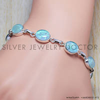 Nouveauté Bracelet en argent sterling 925 sur mesure avec opale ovale, chaîne fine, bijoux faits à la main, bracelet multi-opales pierres de naissance