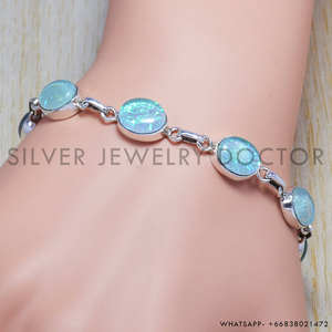 Pulsera de ópalo con plata de ley 925, joyería artesanal, hermoso diseño fino, venta al por mayor de joyería de plata para ella. - Product Image 2