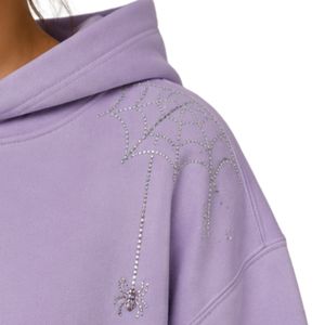 Sudadera con Capucha Extra Grande para Mujer, Diseño de Araña con Pedrería, Felpa de Algodón Premium, Estilo Casual para Invierno - Product Image 5