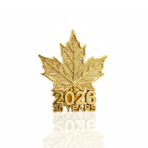 Regalos de recuerdo del 30 aniversario de Canadá 2026, broche de hoja de arce de metal personalizado. - Product Image 5