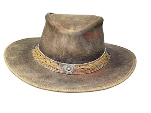 Sombrero Vaquero Formal de Cuero Vacuno Auténtico, de Alta Calidad, Ligero, para Viajes al Aire Libre, con Correa Ajustable, Unisex, Sombrero Occidental de Cuero a la Moda - Product Image 3