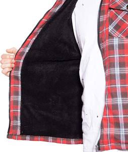 Wholesale <b>Men's</b> High Quality Eco-Friendly Windproof Casual Plaid Hooded <b>Flannel</b> <b>Jacket</b> Zipper Front Long Sleeve Winter Work Wear - Product Image 5