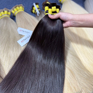 Extensiones de Cabello Humano Virgen Vietnamita de Hanoi, Precio de Fábrica, Cabello Virgen al por Mayor, Puntas Completas, Logotipo Personalizado, Todos los Colores - Product Image 1