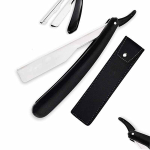 Rasoir pliant professionnel, lame en acier inoxydable, manche en plastique ABS, lame simple, réutilisable, outil de toilettage personnel, pour barbier - Product Image 3