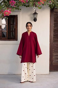 Maroon Silk Kurta Kurti Women Loose Fit <b>Floor</b> Length Ethnic Wear India Pakistan Style All Seasons Casual Party Wear Wedding - Product Image 1