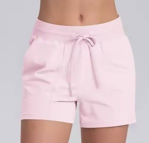 Nouveaux shorts en coton vintage respirants à taille haute pour femmes, vente en gros, couleur unie, décontractés - Product Image 4
