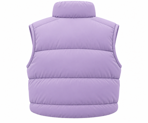 Chaleco Acolchado de Lavanda para Mujer, Cuello Alto, Sin Mangas, con Cierre, Chaqueta Acolchada, Venta al Por Mayor, Fabricante OEM - Product Image 2