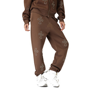 Pantalones Deportivos de Forro Polar para Mujer, con Cierre de Cordón, Estilo Informal, para Invierno, con Logotipo de Pedrería, 100% Orgánicos - Product Image 1