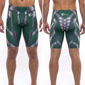 Breathable Moisture Wicking Athletic Training Gym Wear Polyester/Nylon Fabric <b>Mens</b> Solid Casual <b>Compression</b> <b>Shorts</b> - Product Image 3