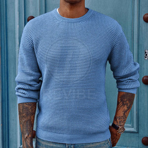 Pull en tricot élégant, chaud et respirant avec logo sur le devant, couleurs et motifs personnalisables, vêtements d'hiver confortables - Product Image 3