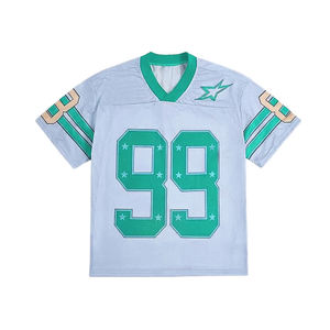 Camiseta Deportiva Profesional de Fútbol Americano, Personalizada con el Logotipo del Equipo, 100% Poliéster, Ligera, de Manga Corta, Cuello en V, Corte Atlético - Product Image 4