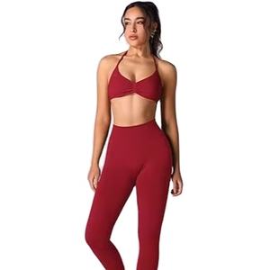 Ensemble de vêtements de sport pour femmes en laine de haute qualité à séchage rapide 2026, motif personnalisé, respirant, uni, ensemble 2 pièces pour femmes - Product Image 1