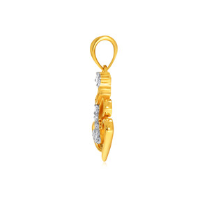 Pendentif Cœur en Or Jaune pour Femme avec Diamants de Laboratoire Rondes Taille Brillant – Idéal pour un Port Quotidien Romantique - Product Image 3