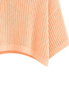 Pull court tricoté ample pour femme Peach, coupe décontractée, manches courtes, léger et respirant, idéal pour l'été - Product Image 5