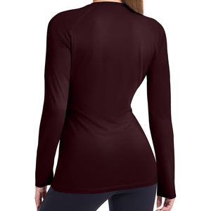 Camiseta deportiva de manga larga para mujer, de secado rápido, para primavera/verano, cuello redondo, informal, ajustada, de algodón. - Product Image 5
