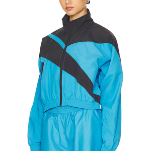 Conjunto Deportivo para Mujer, Color Azul con Bloques de Color, Manga Larga, Cuello Alto, Corte Holgado, Pantalones Deportivos con Bolsillos Laterales y Cintura Elástica - Product Image 5