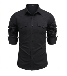 Camisa de Vestir Premium para Hombre, Verano, 100% Algodón, Tela Satén Suave, Manga Larga, Casual, Formal, Transpirable, con Logotipo Personalizado - Product Image 3