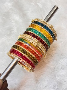 Ensemble de bracelets faits à la main pour femmes, bijoux en cristal géométrique coloré, taille personnalisée, pour mariage et fêtes - Product Image 1