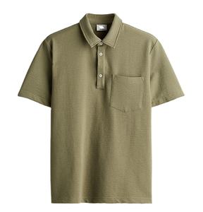 ODM OEM Hombres Marca personalizada Transpirable 100% Algodón Waffle Knit Media manga Golf Camisetas Pantalla Regular Fit Disponible Oferta - Product Image 3