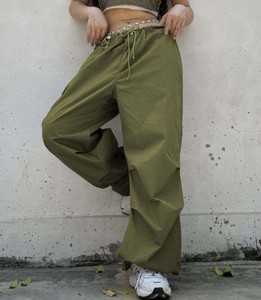 Nouveau pantalon cargo parachute pour femme, coupe large, en coton tissé, élastique, tendance, très écologique, coupe-vent, pour le travail et le sport, pour le dropshipping - Product Image 6