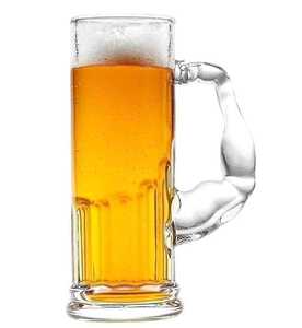 Vaso de Cerveza de Vidrio Ajustable de Diseño de Lujo Ecológico al por Mayor, 450ml, para Catering y Bares, con Asa de Manzana Verde - Product Image 2