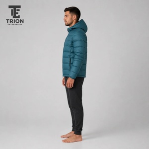 Veste d'hiver matelassée pour hommes en gros, logo personnalisé, impression OEM, nylon respirant de haute qualité, fermeture éclair, design à bulles, poches - Product Image 3