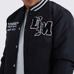 Veste pour homme avec logo personnalisé, broderie et patchwork, style Letterman Varsity, automne-hiver, veste de sport d'extérieur, manches en cuir - Product Image 5