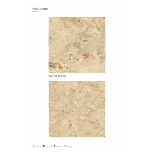 Glazed Ceramic Tiles And Marbles Porcelain Material Floors Tiles High Glossy Interior Floor Creta Beige Tiles 4x4ft 120x120cm