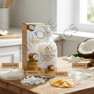Champú de leche de coco y péptidos hidratante para todo tipo de cabello Champú unisex de leche de coco y péptidos nutritivo en profunda profundidad - Product Image 2