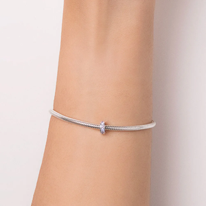 Pulsera de Cadena Chapada en Plata de Ley 925 para Mujer con Engaste de Diamantes Redondos, Joyería de Estilo Clásico para Regalo - Product Image 4