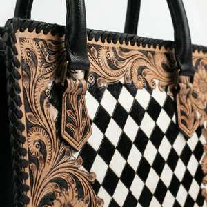 Bolso Tote de Mujer Elegante, de Cuero Genuino 100%, Color Sólido, Tallado y Decorado, Ligero, Impermeable, de Alta Calidad, para Verano y Otoño - Product Image 3