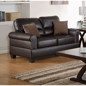 Set Divano e Poltrona in Ecopelle Stile Espresso, Elegante e Moderno per Arredamento Soggiorno - Product Image 5