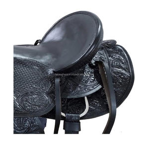 Selle de cheval sculptée à la main de luxe Western Roping Ranch Selle de course de plaisir Selle d'équitation Produits de course de chevaux anglais de l'Inde - Product Image 3