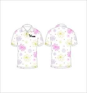 เสื้อโปโลพิมพ์ลายดอกไม้พาสเทลแบบกำหนดเอง เสื้อกอล์ฟแขนสั้นลำลอง ชุดกีฬาทีม - Product Image 4