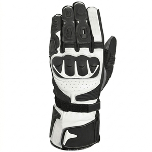 Guantes de Motociclismo de Cuero con Logotipo Personalizado, Protección Completa para los Dedos, Guantes de Motociclista con Protección Rígida en los Nudillos - Product Image 2