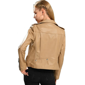 New Arrival Women's High Quality Fashionable Breathable Woven Motorcycle Leather Jacket Nylon Custom Design for Autumn Winter - Product Image 4