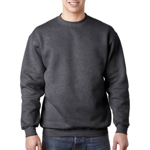 Sudadera de Cuello Redondo Gris para Hombre, Color Sólido, Informal, de Punto, de Algodón, Corte Regular, para Otoño - Product Image 4