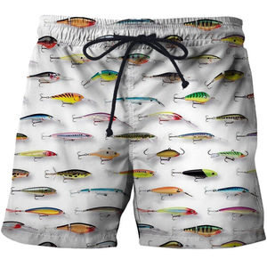 Pantalones Cortos de Mezclilla para Hombre, Estampado con Temática de Pesca, Cintura Media, Impermeables, Resistentes al Viento, de Secado Rápido, Transpirables, Mezcla de Poliéster y Algodón, Casuales de Verano - Product Image 2