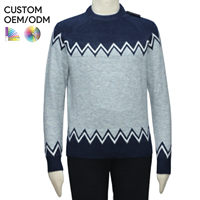 Pull en coton biologique respirant à rayures bleu marine pour homme, manches longues, vêtements d'hiver
