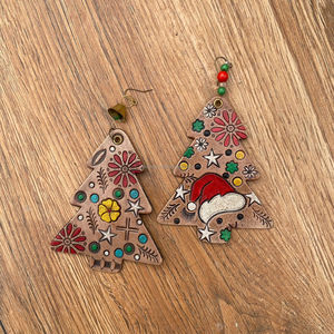 Adornos de árbol de Navidad de cuero labrado a mano occidental superventas Adornos de Navidad personalizados colgantes de cuero genuino de alta calidad - Product Image 4