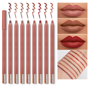 Crayon à lèvres mat naturel minéral 8 couleurs, waterproof, longue tenue, contour des lèvres nude et audacieux - Product Image 1