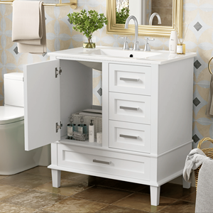 Modern 30\" Bathroom Vanity Soft-Closing <b>Storage</b> Cabinet with 3 <b>Draw</b> Sink Combo Set Urban Style Vanities - Product Image 3